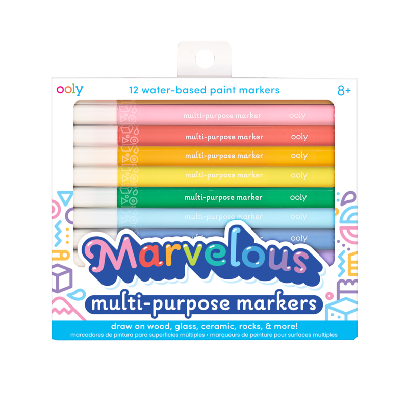 Fantastic 12-Piece Set of Multi-Purpose Water-Based Paint Markers
