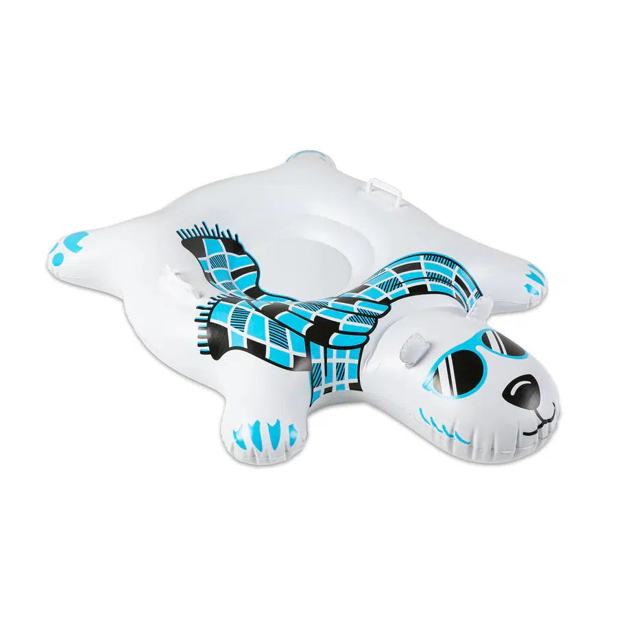 Inflatable Polar Bear Snow Tube for All Ages - Four - Foot Long Sledding Fun