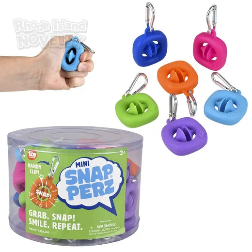 1.75-Inch Mini Snapperz Fidget Toy Keychain Set in Assorted Vibrant Colors