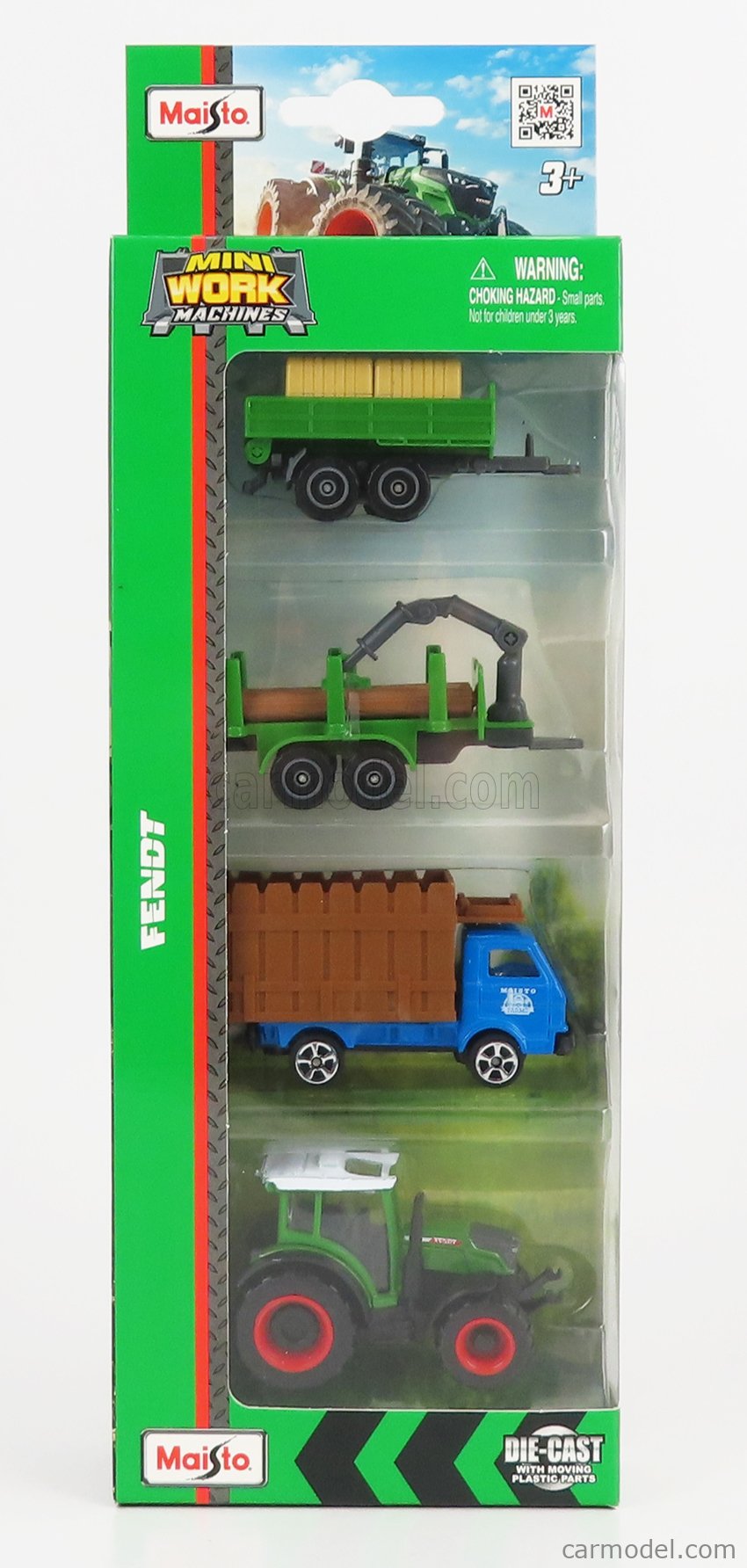 1:64 Scale 3 Miniature Work Machines - Tractors & Farm Vehicles 4-Pack Collection