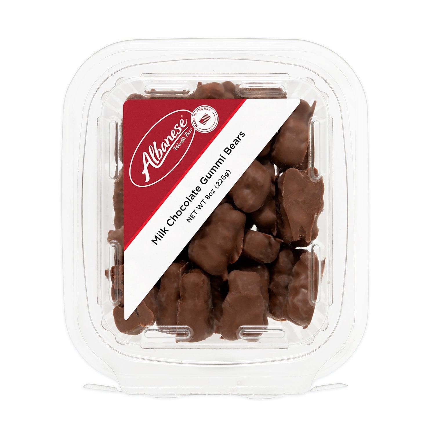 8-ounce Tub of Delicious Albanese Milk Chocolate-Coated Gummi Bears