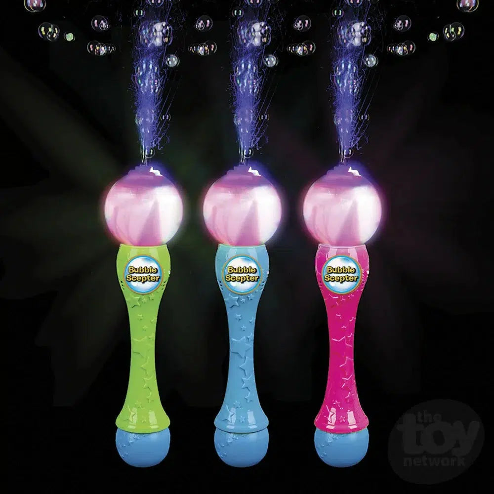13.5-Inch Light-Up Bubble Scepter Toy with Music in Blue, Green or Pink