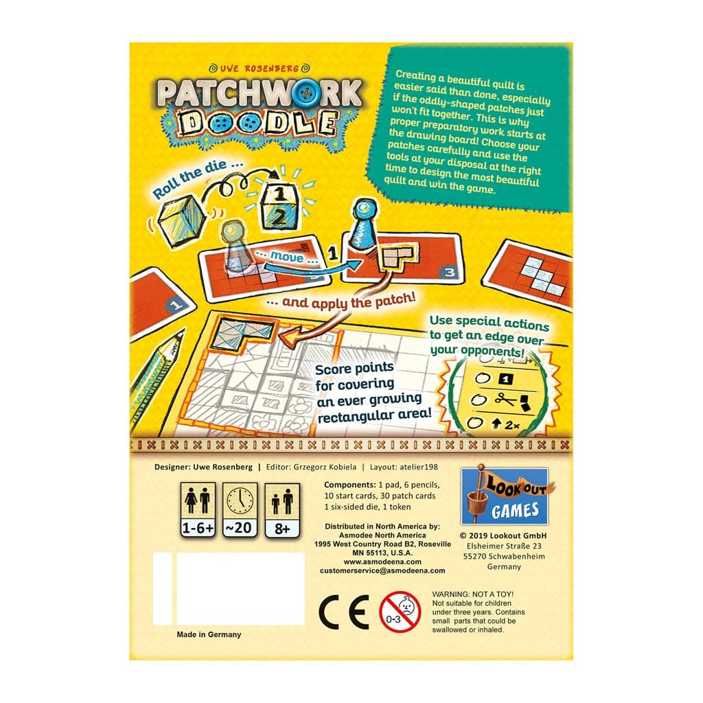 Patchwork Doodle Roll-and-Write Board Game