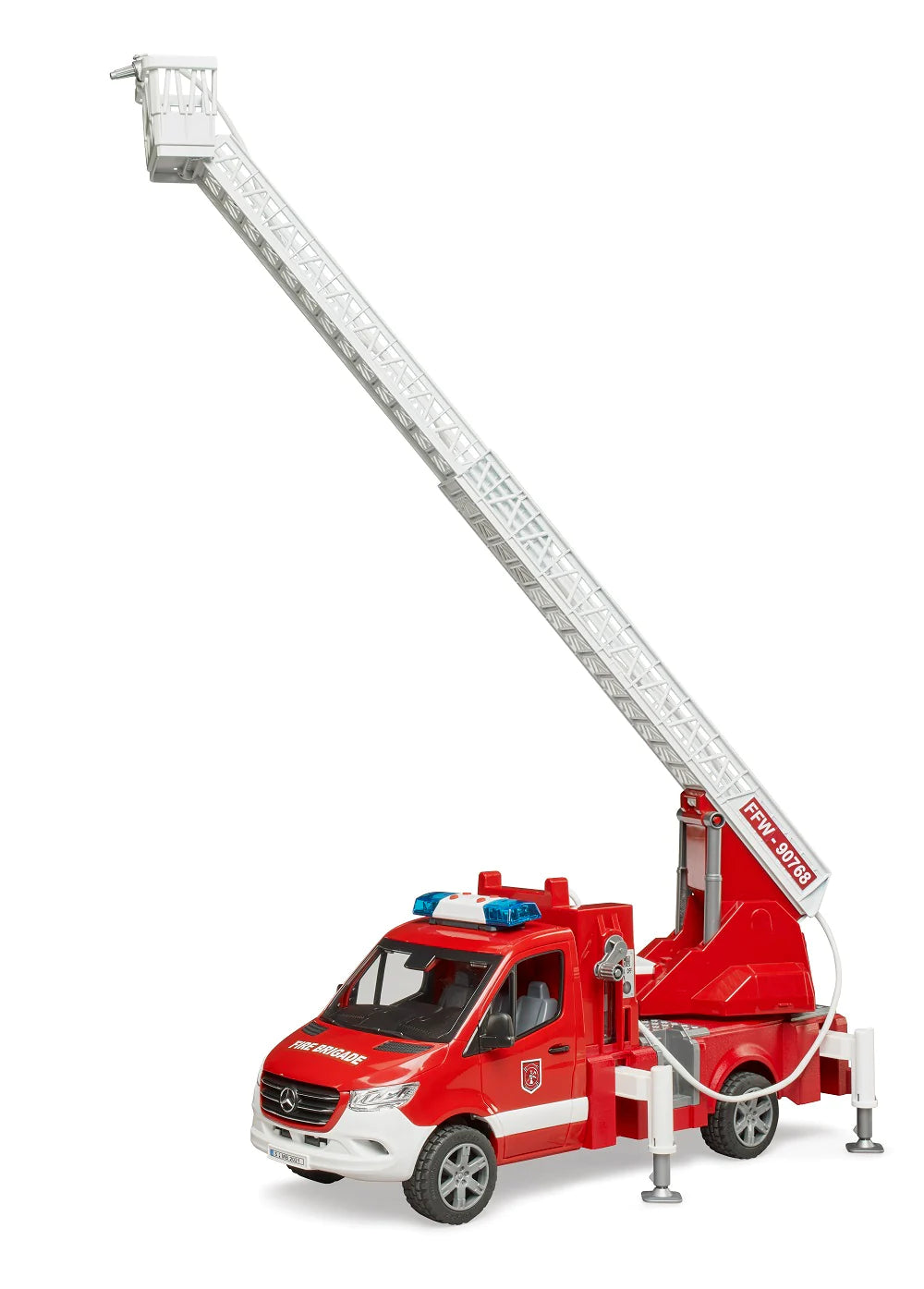 Mercedes-Benz Sprinter Fire Engine Model with Extendable Ladder, Water Pump, and Light & Sound Module