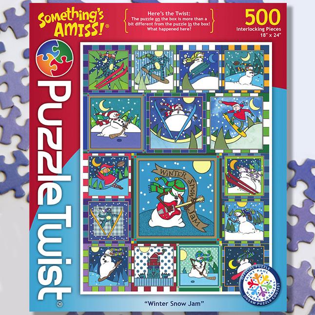 500-Piece Winter Snow Puzzle - Puzzle Twist with Whimsical Art