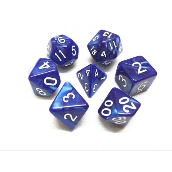 High - Quality Pearl Acrylic 7 - Piece Dice Set with Convenient Bag