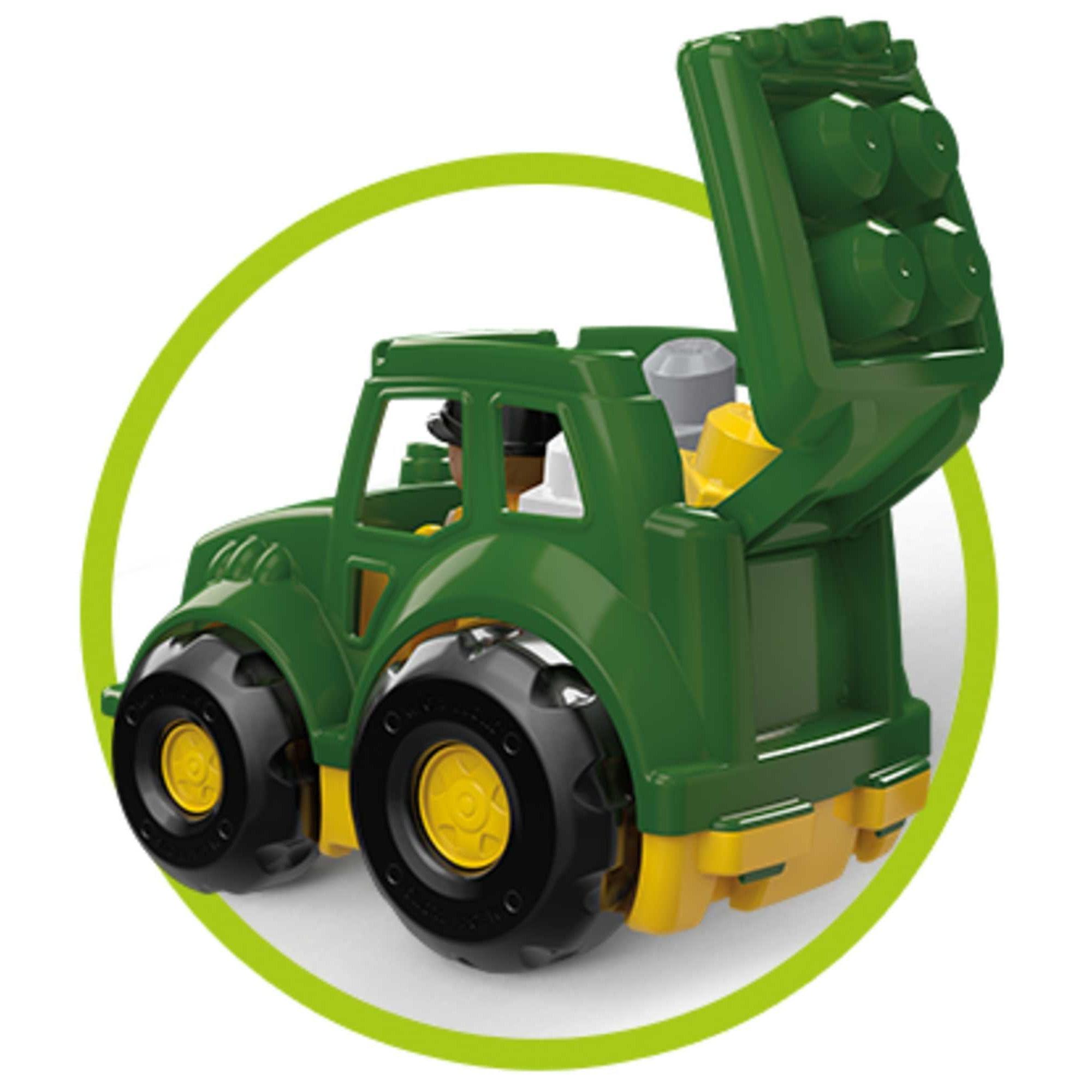 Mega Bloks Sturdy John Deere Lil' Tractor Building Set for 1 - 5 Year - Olds