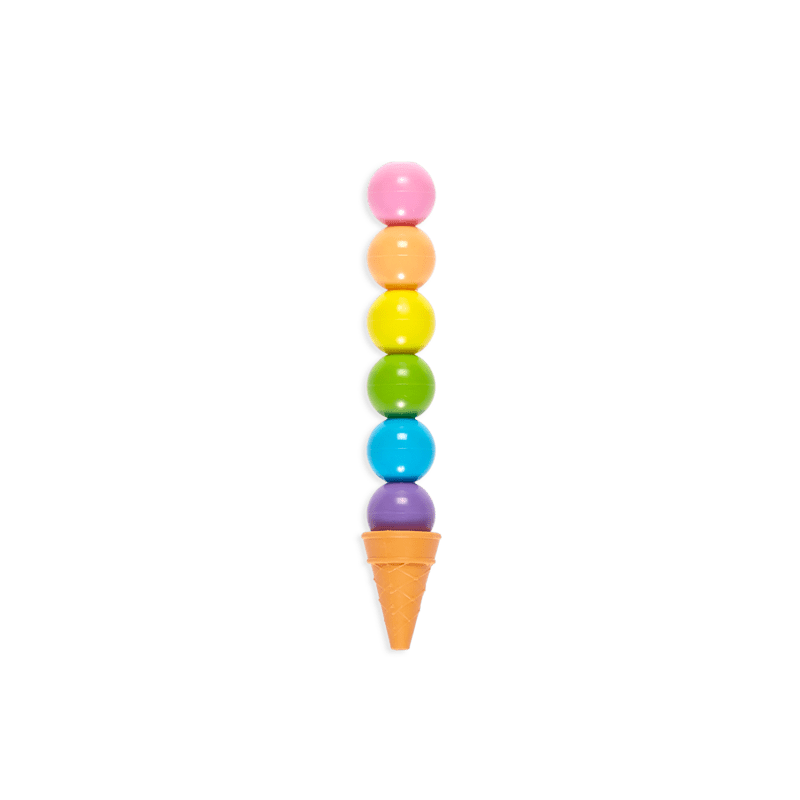 Stackable and Erasable Rainbow Scoop Crayons with Vanilla-Scented Eraser