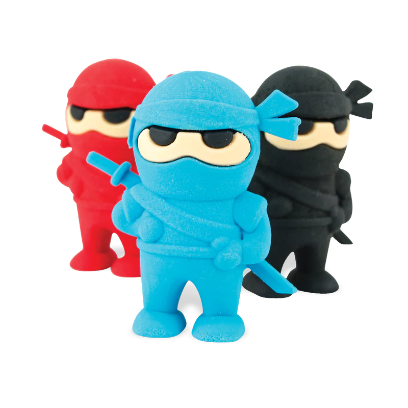 Cool Set of Three Ninja-Shaped Erasers