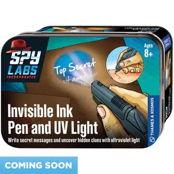 Spy Labs Detective Set: Invisible Ink Pen with Built - in UV Light for Secret Message Writing