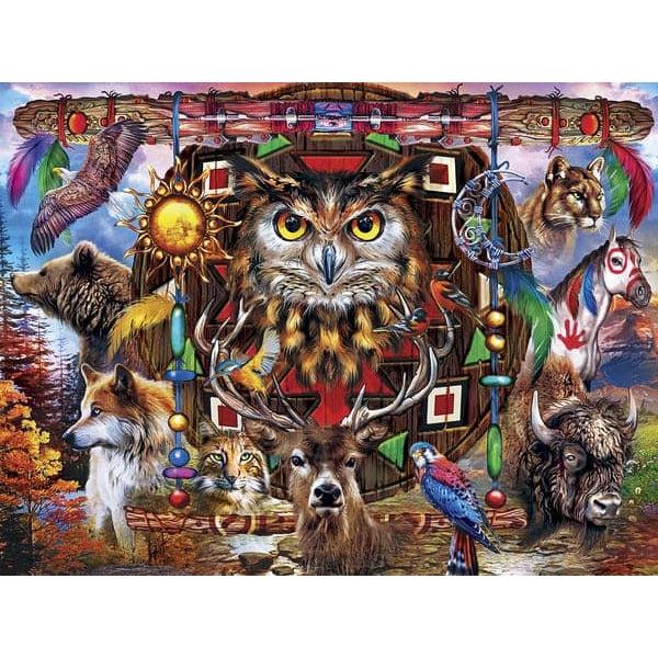 300 Piece Easy - Grip Puzzle: Medley Collection of Animal Totems for Puzzle Enthusiasts