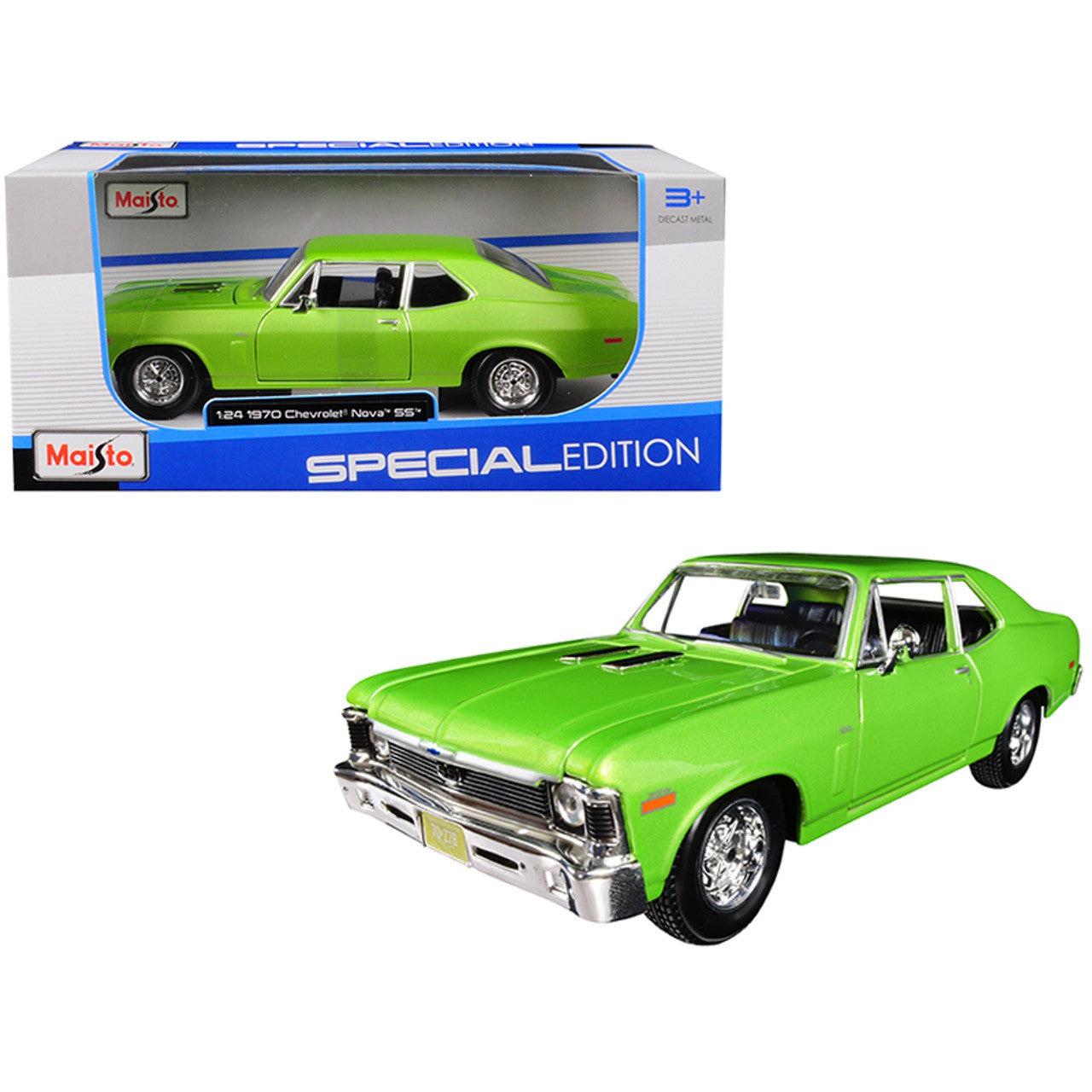 1970 Chevrolet Nova SS 1:24 Special Edition Metallic Green Die - cast Model