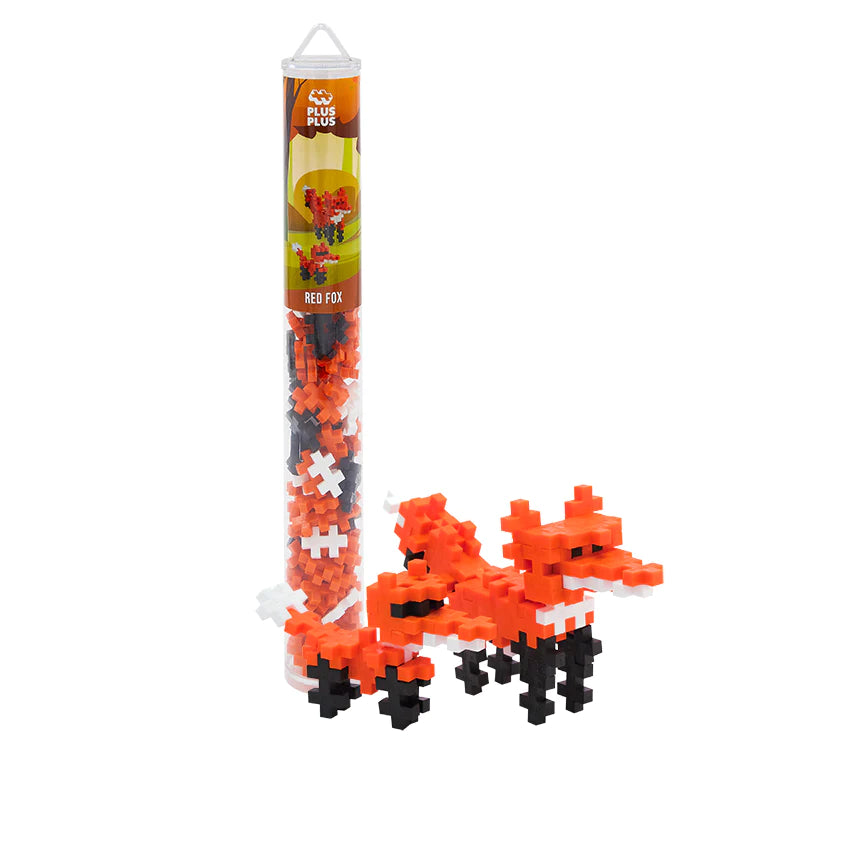 Red Fox-themed Plus-Plus Tube with 70 Pieces for Endless Creativity