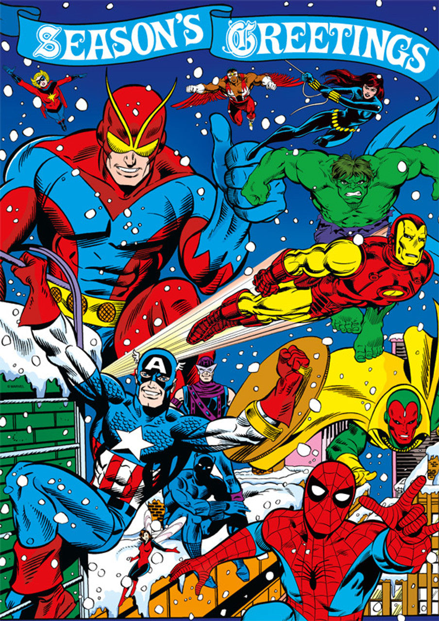 Marvel Avengers Season's Greetings 500-Piece Jigsaw Puzzle for Holiday Fun