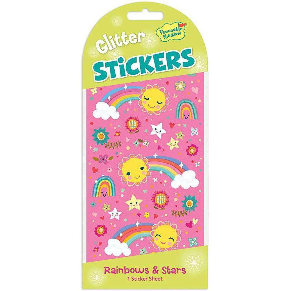 Rainbow & Stars Glitter Sticker Pack - Ideal for All Ages