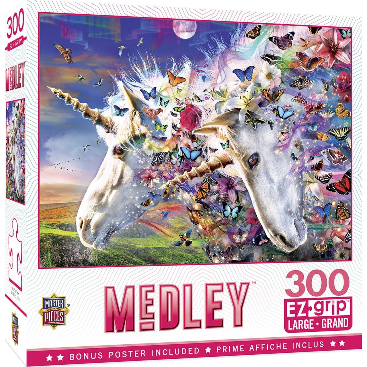 300-Piece EzGrip Puzzle: Unicorns and Butterflies Medley