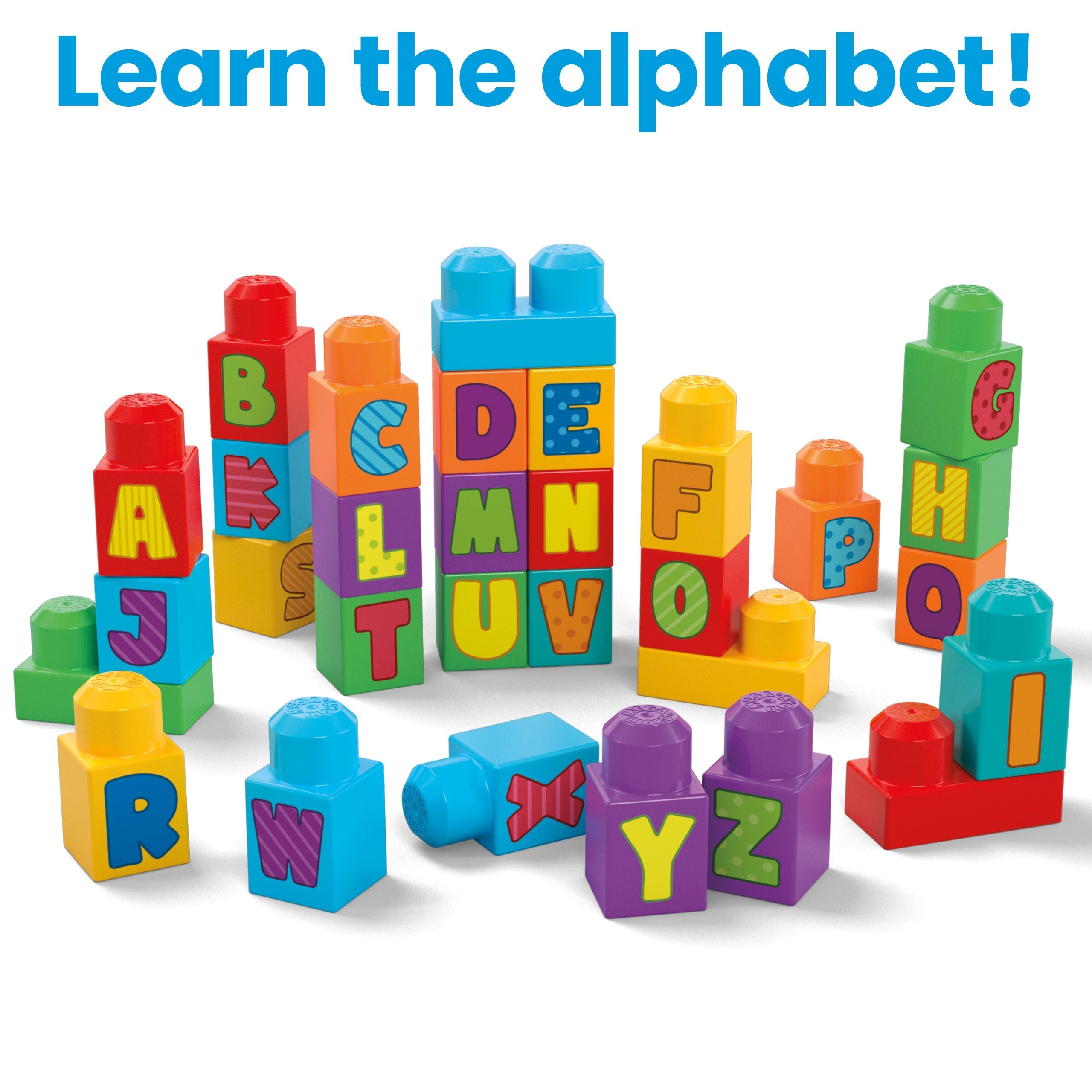 MEGA BLOKS Reusable ABC Building Blocks Set in a Bag