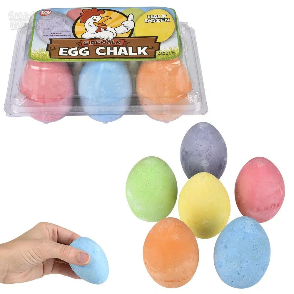 2.5-Inch Egg-Shaped Sidewalk Chalk Set of 6 for Summer Fun