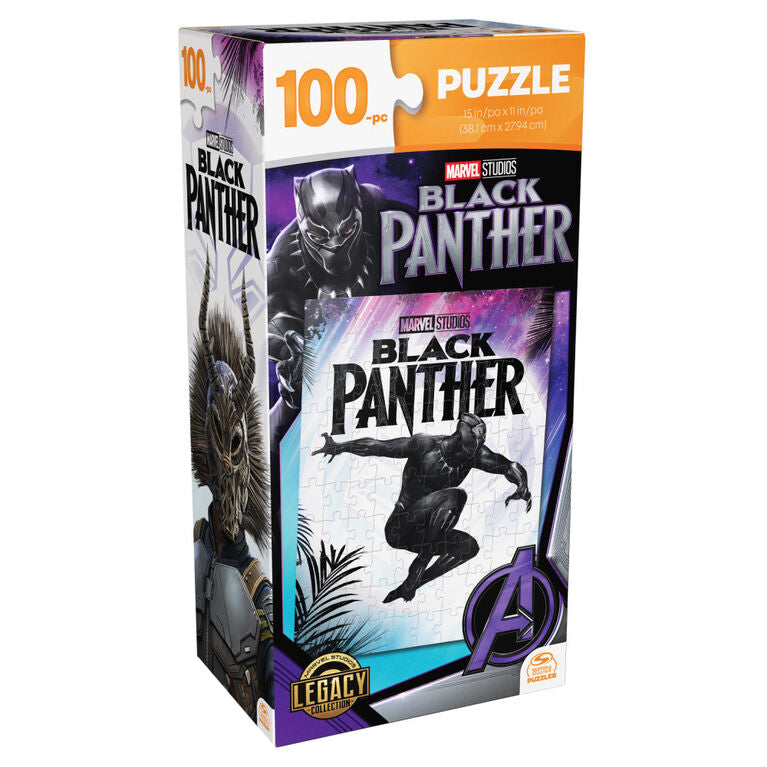 100-Piece Tower-Style Jigsaw Puzzle Set Featuring Marvel Comics' Iconic Black Panther Character