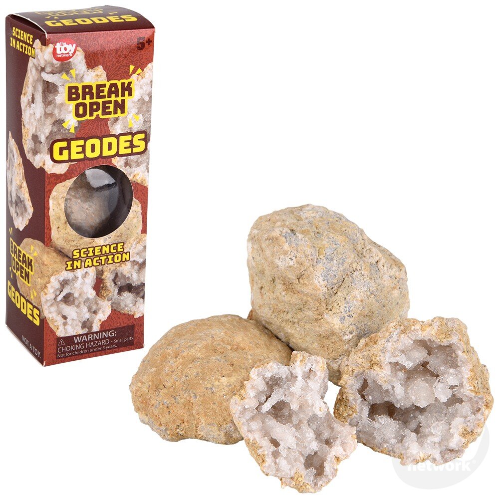Two High - Quality Break - Open Geodes for Crystal Discovery