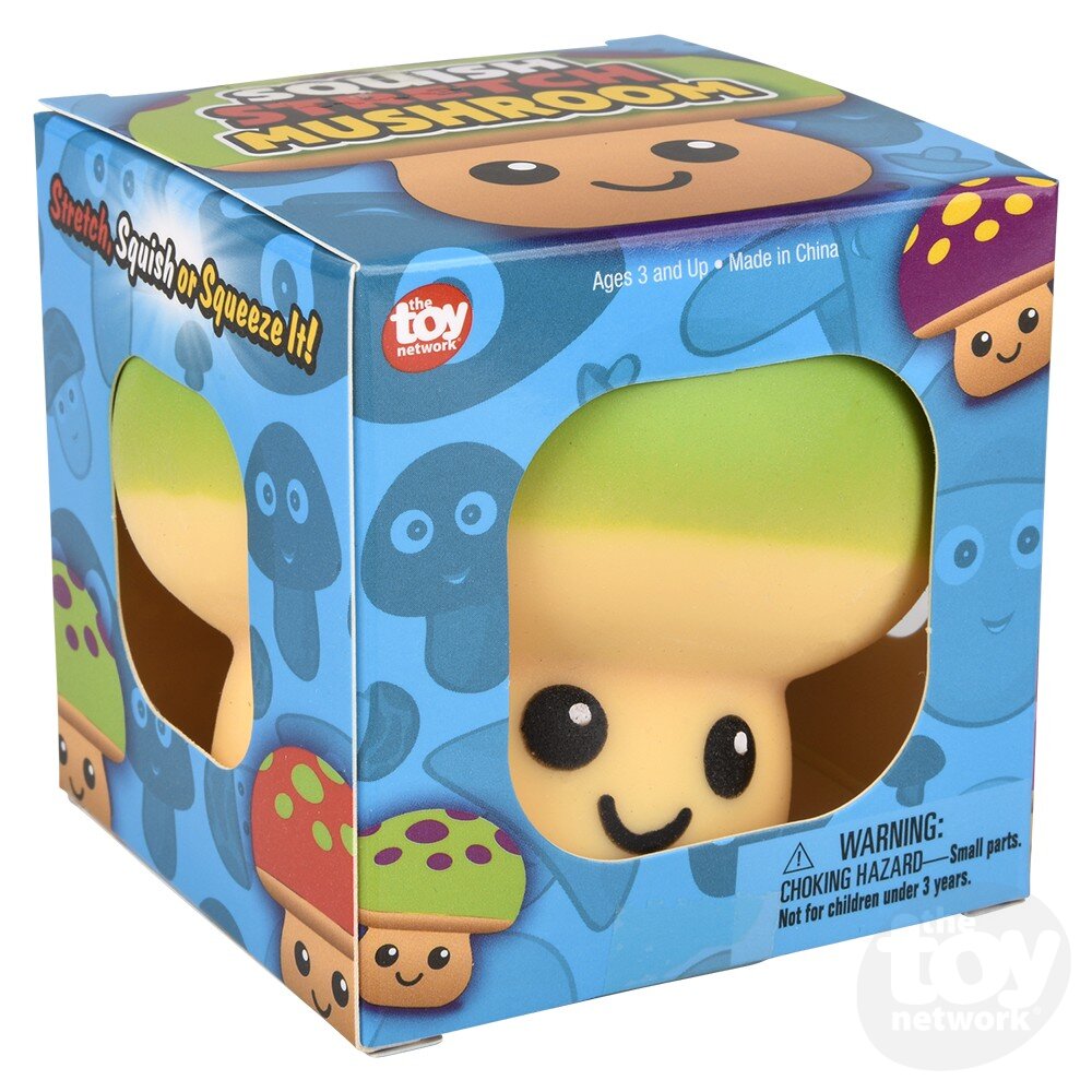 3.25 - Inch Squishable and Stretchable Mushroom Toy for Stress Relief