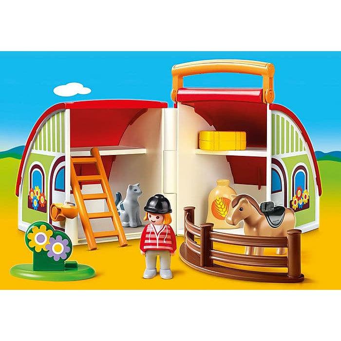 PLAYMOBIL®-1.2.3 My Portable Take - Along Barn for Kids
