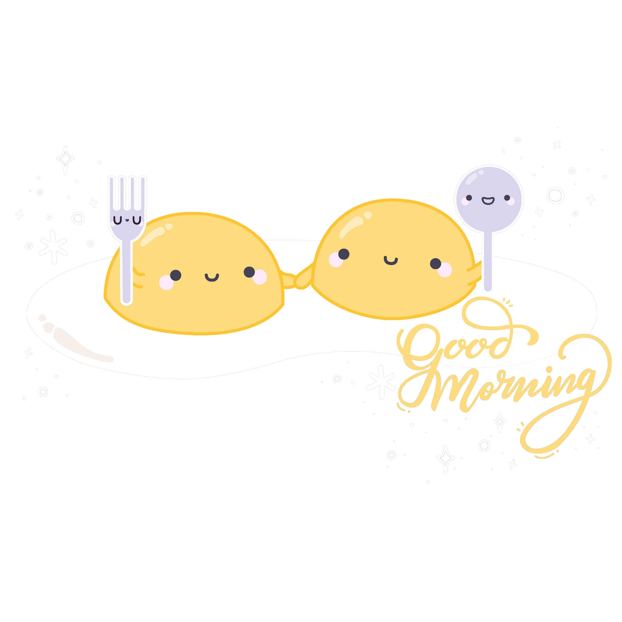 Four Good Morning Eggs Decorative Stickers