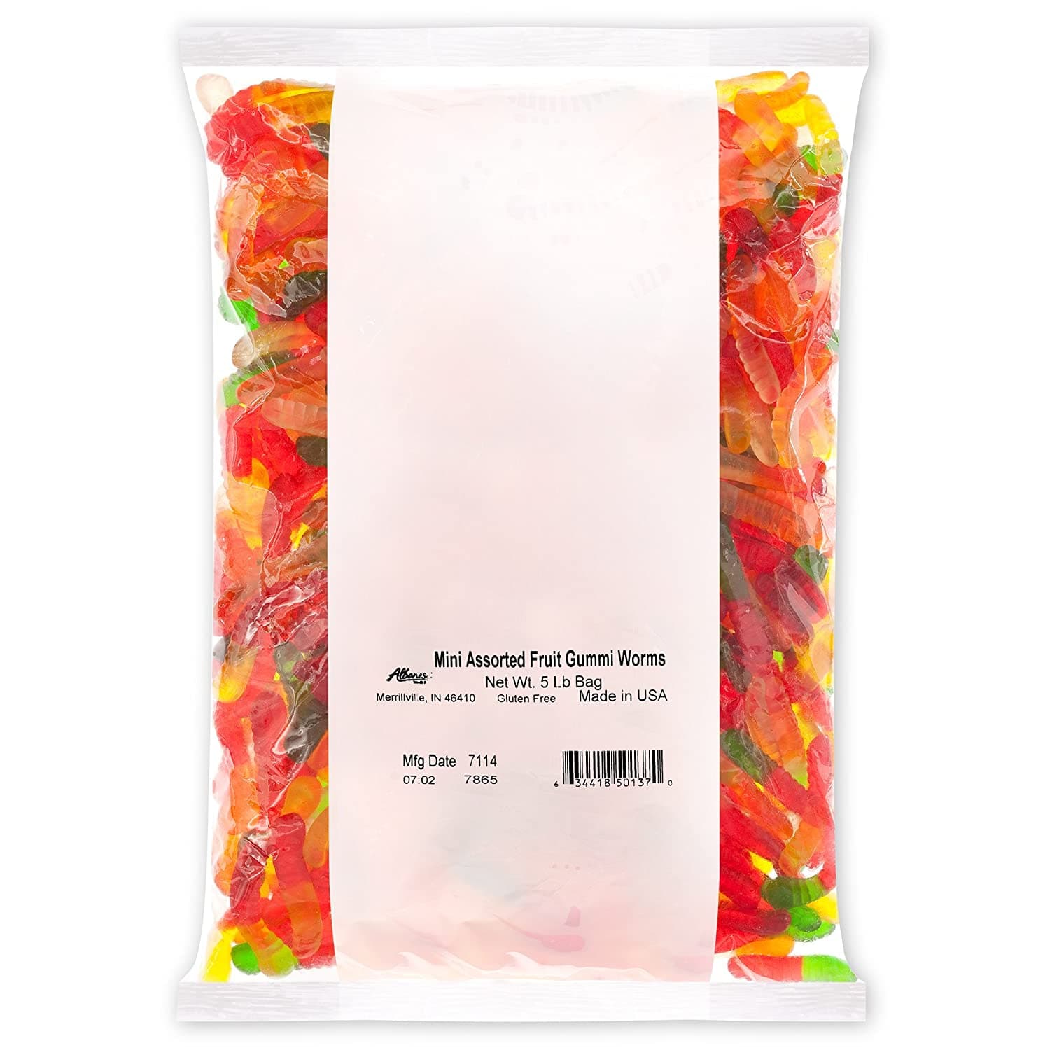 5 lb. Bag of Mini Assorted Flavored Fruit Gummi Worms