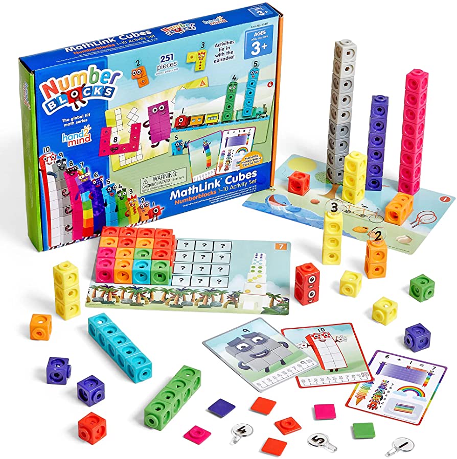 Educational Mathlink Cubes for Early Learning, Numberblocks 1 - 10 Building Set