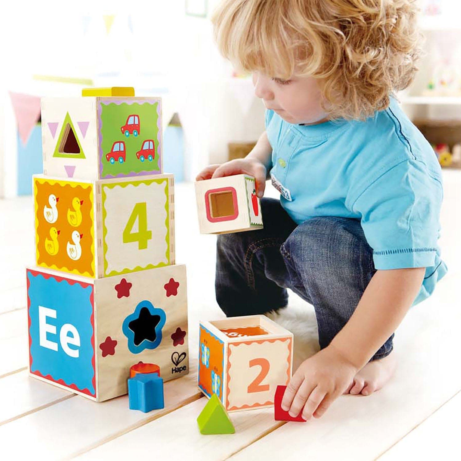 Interactive Pyramid of Play Nesting Blocks Set