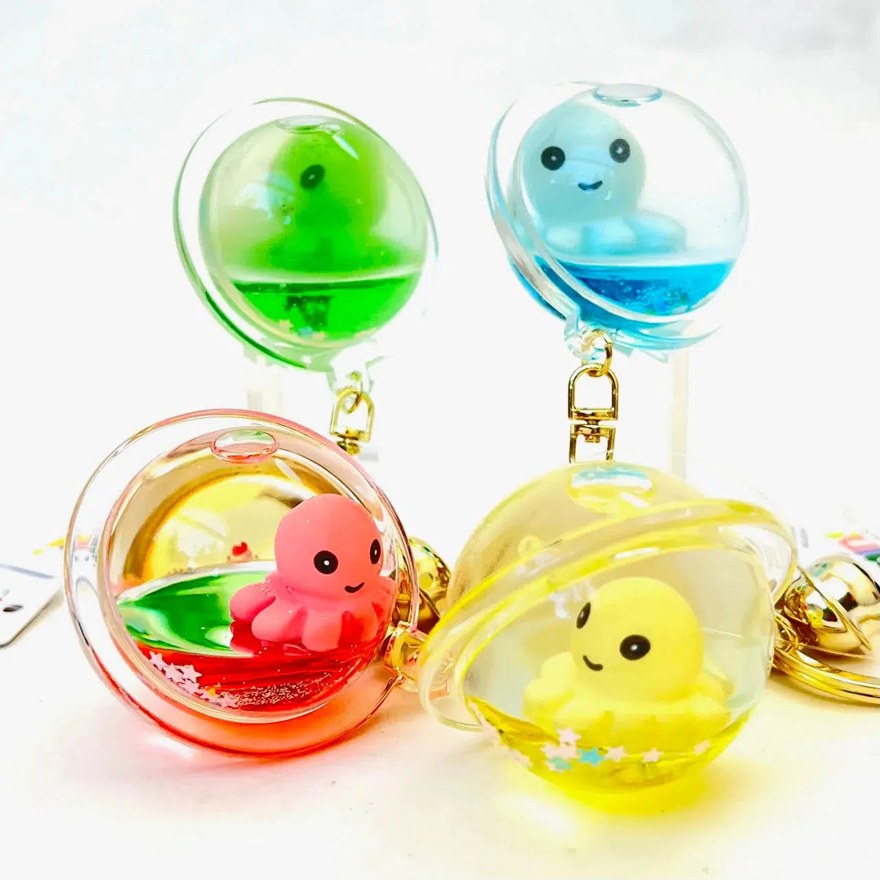 Octopus-themed Floating Key Charms - Adorable Silly Animal and Food Decorations