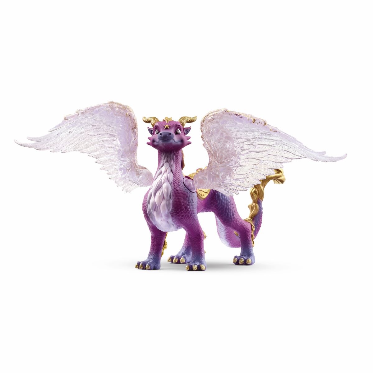 Adorable Purple Nightsky Dragon with Translucent Wings and Snout Star