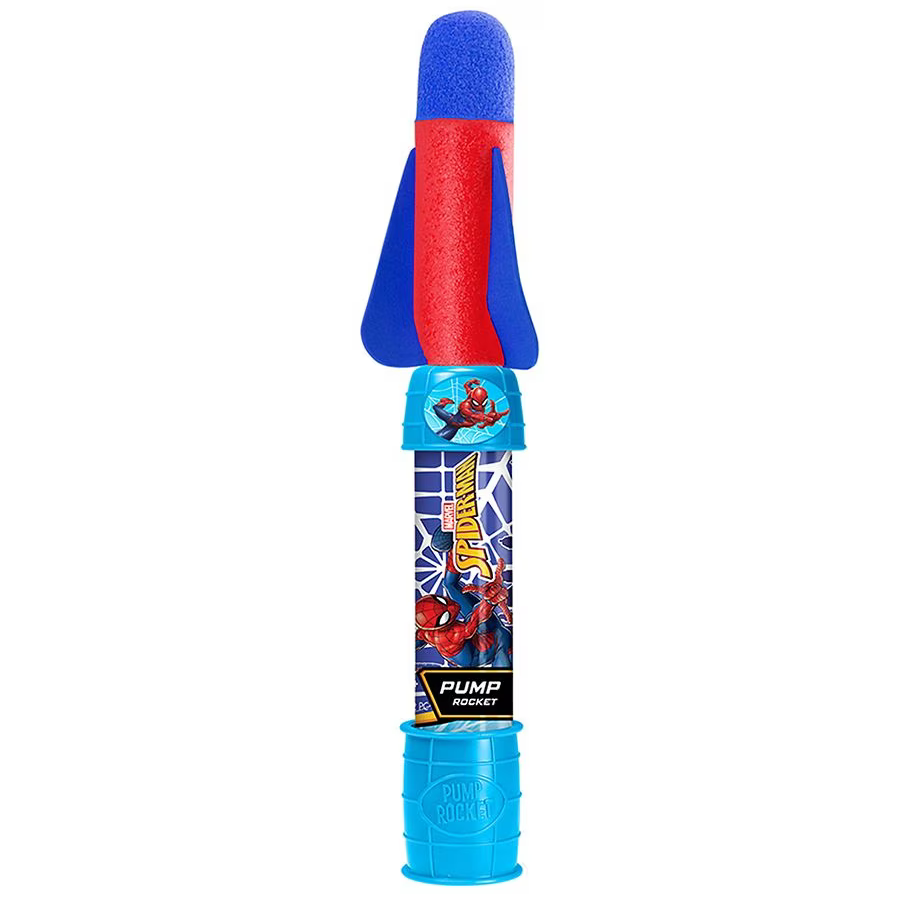 Spider - Man Inspired Marvel Soft Foam Rocket Pumper for Long - Distance Flying Fun