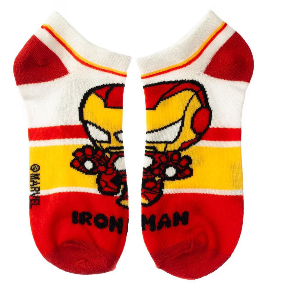Marvel Chibi Avengers Themed Poly - Spandex Blended Ankle Socks Set of 5 Pairs