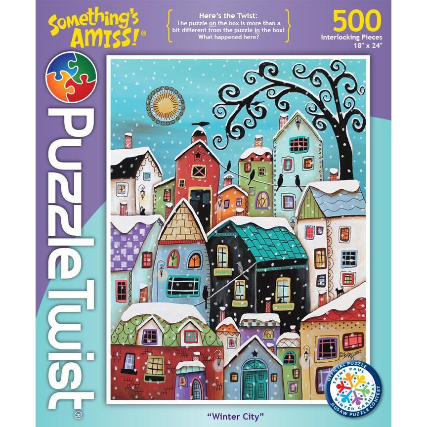 500 - Piece Winter City Puzzle with Twists for a Whimsical Experience