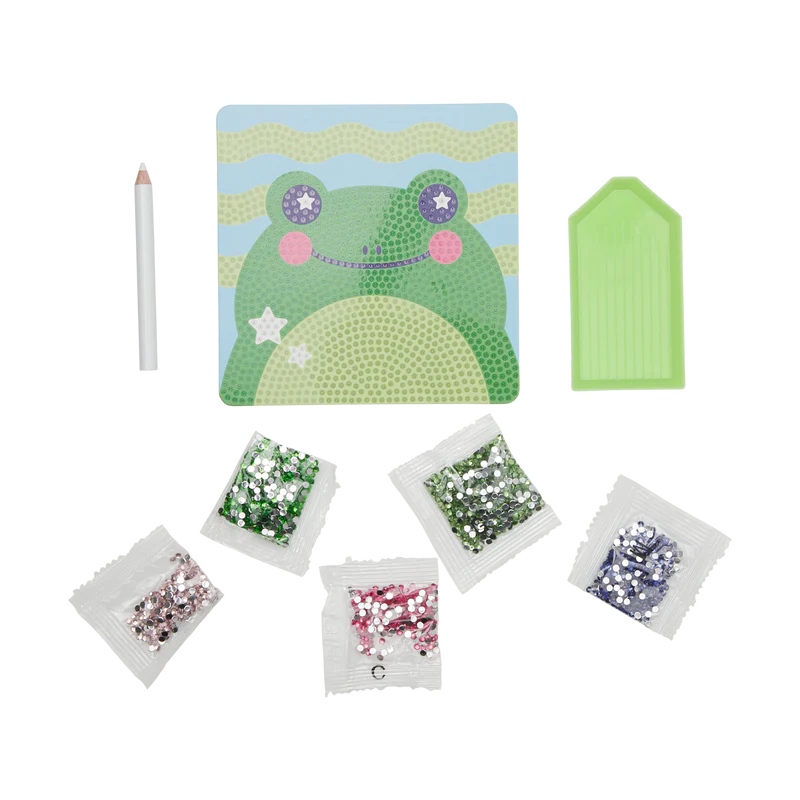 OOLY Razzle Dazzle Do-It-Yourself Gem Art Crafting Kit Featuring a Funny Frog Design