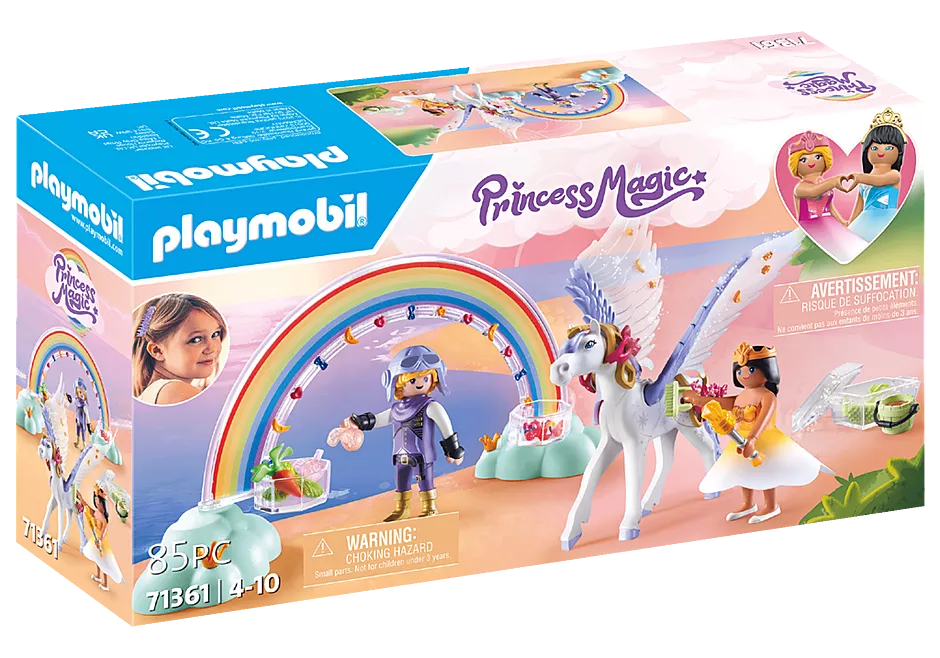 Enchanting Princess Magic Set: Pegasus with Rainbow in Cloud Realm