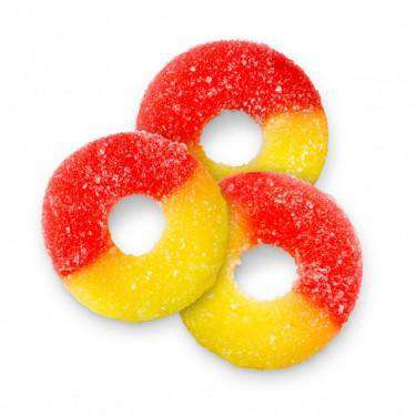 4.5 lb. Bag of Delicious Albanese Gummi Rings in Strawberry and Banana Flavors