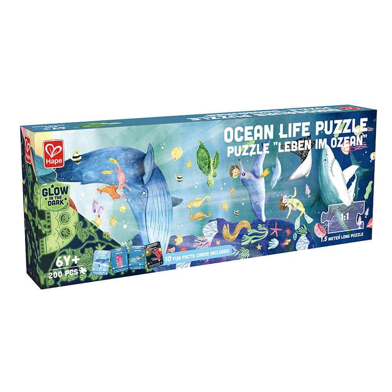 Glow-in-the-Dark Ocean Life Puzzle with Fun Fact Cards