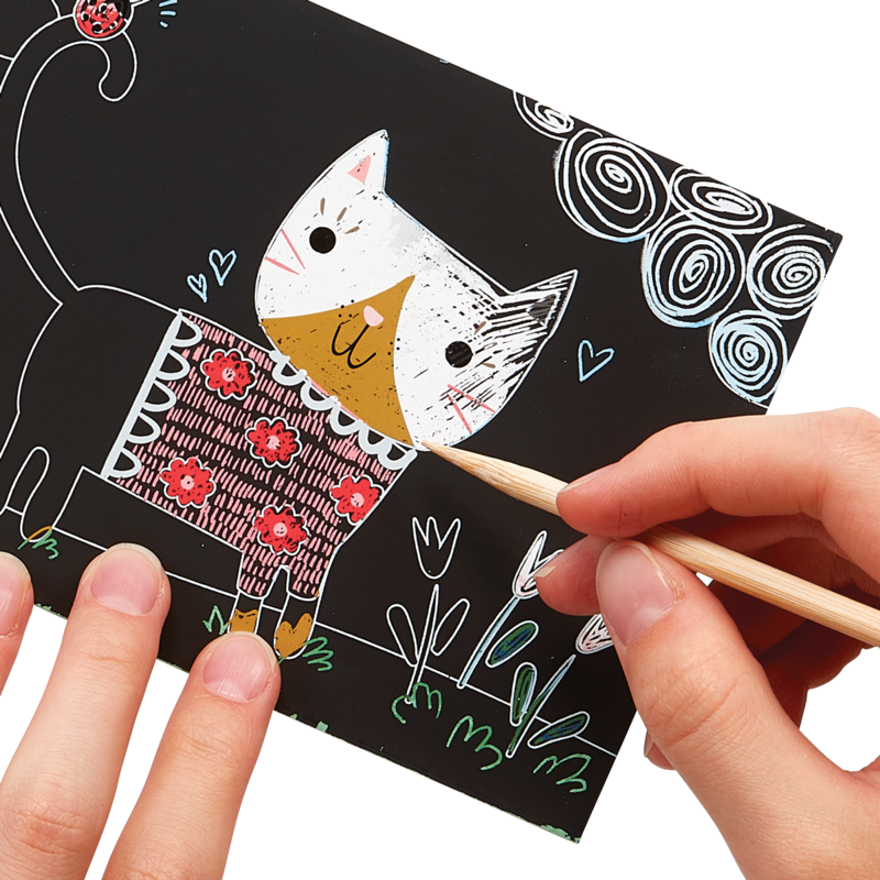 Travel-Sized Mini Cutie Cats Scratch and Scribble Art Kit