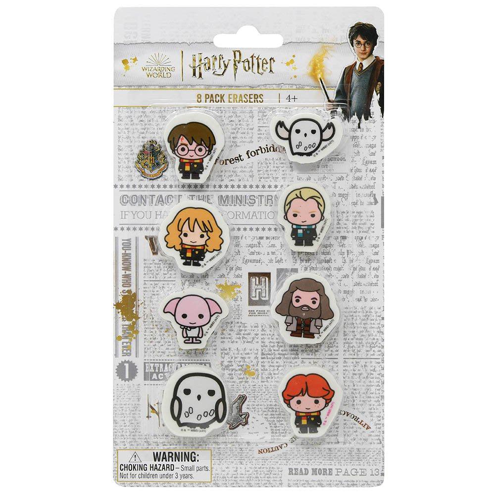 Magical Harry Potter 8-Piece Eraser Set on Blister Card for School Use
