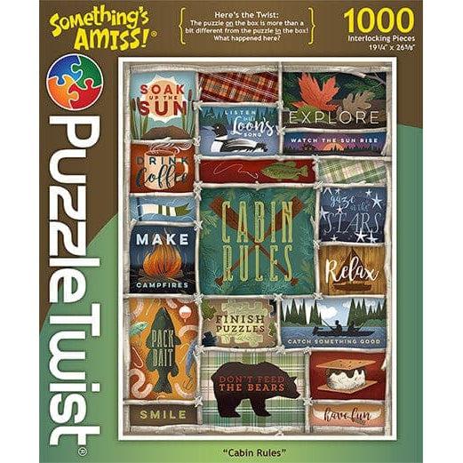 1,000 Piece Puzzle Twist - Cabin Rules - Challenging and Fun Jigsaw Puzzle