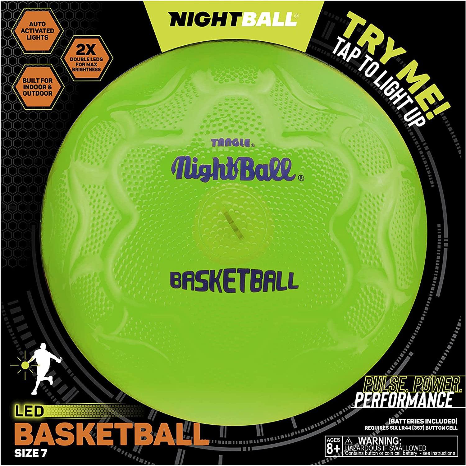 Green Night Glow - in - the - Dark Light - Up Basketball with LED